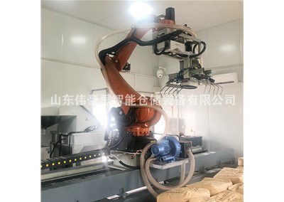 磷肥自動(dòng)拆垛拆包設(shè)備 全自動(dòng)拆垛機(jī)械手現(xiàn)場(chǎng)